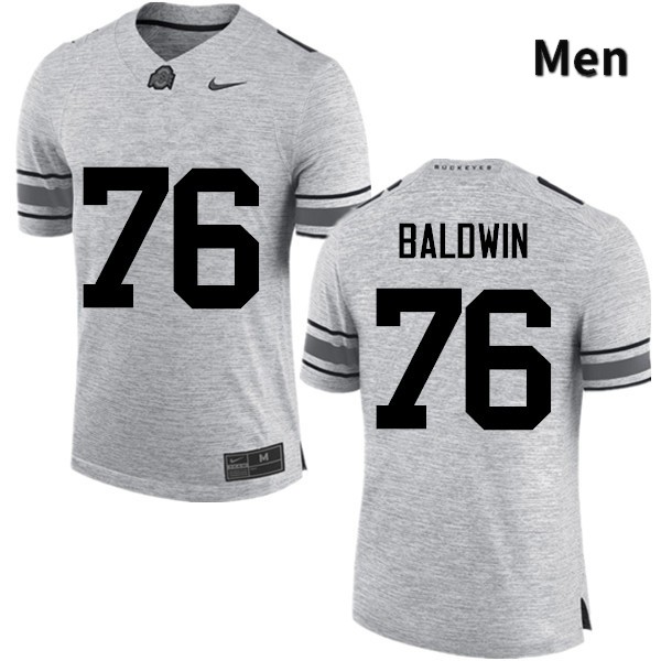 Ohio State Buckeyes Darryl Baldwin Men's #76 Gray Game Stitched College Football Jersey